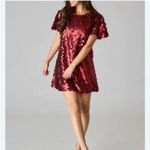 Buddy Love Red Sequin Mini Dress